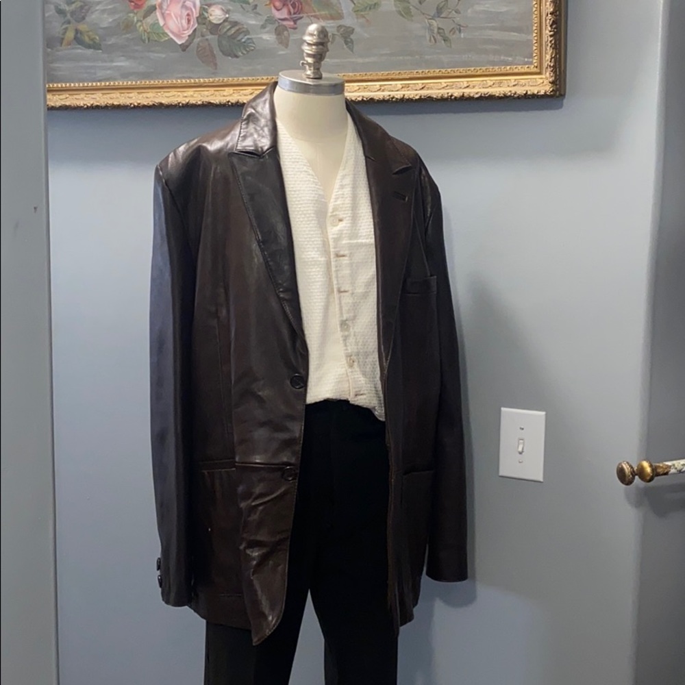 Men’s large Wilsons leather blazer brown